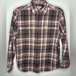 Carhartt Gray & Orange Original Fit Flannel Button-Up – Size M